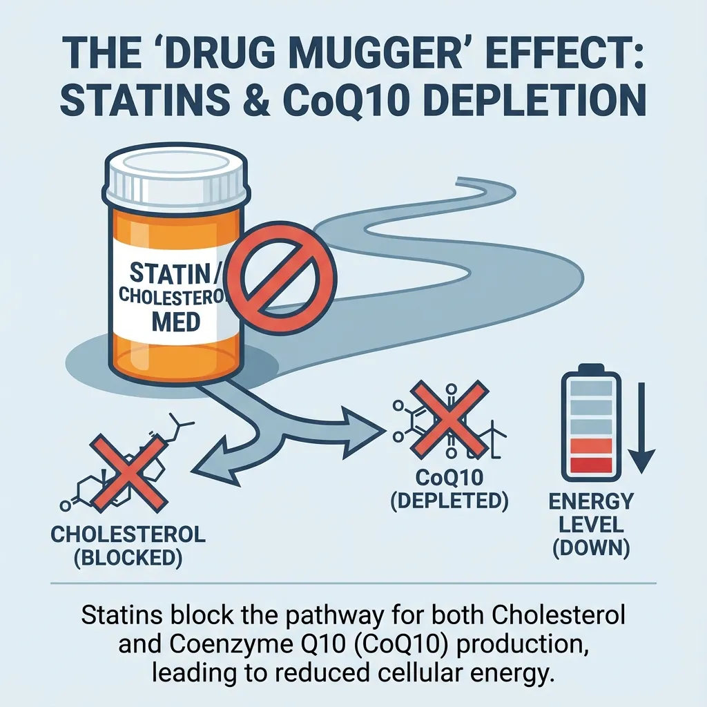 스타틴 약물 복용 시 코큐텐 결핍 과정 설명